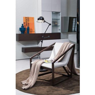 Homeroots Grey Eco Leather Lounge Chair 284462