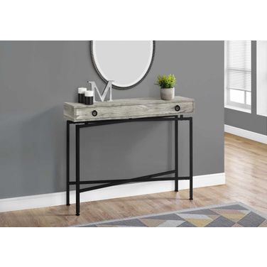 Homeroots Grey Reclaimed Wood Accent Table With Black Legs