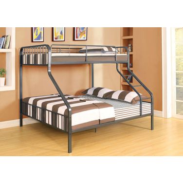 Homeroots Gunmetal Twin X L Over Queen Bunk Bed 285316