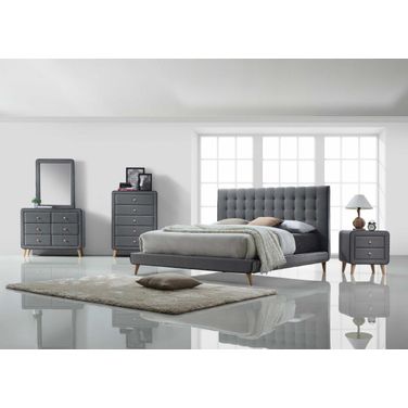 Homeroots Light Gray Fabric Dresser 285882