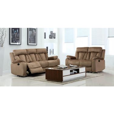 Homeroots Modern Beige Leather Sofa And Loveseat
