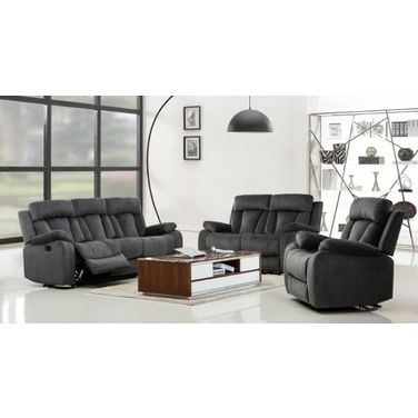 Homeroots Modern Grey Fabric Sofa Set