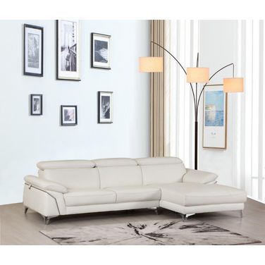 Homeroots Modern White Leather Sectional 343951