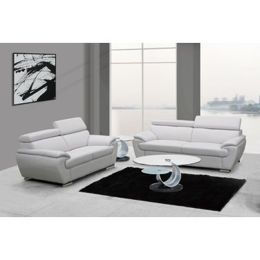 Homeroots Modern White Leather Sofa And Loveseat 343849