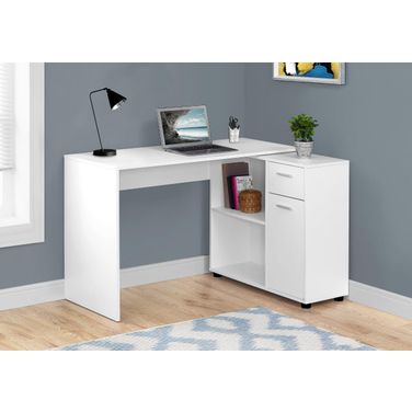 Homeroots Particle Board And Laminate Computer Desk With A Storage Cabinet