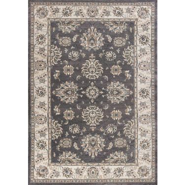 Homeroots Polypropylene Grey And Ivory Area Rug 350366