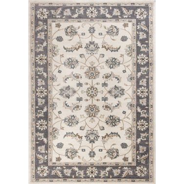 Homeroots Polypropylene Ivory And Grey Area Rug 350368