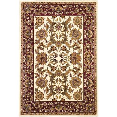 Homeroots Polypropylene Ivory And Red Area Rug 350459