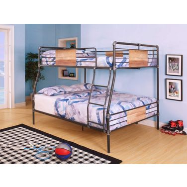 Homeroots Sandy Black And Dark Bronze Hand Brushed Full X L Over Queen Bunk Bed 286144