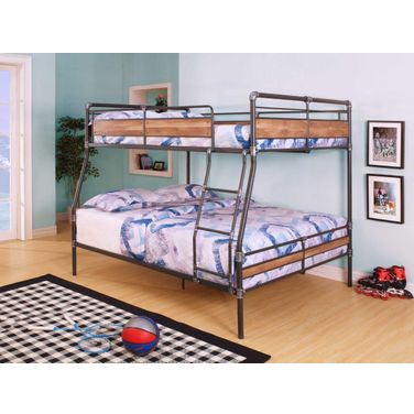 Homeroots Sandy Black And Dark Bronze Hand Brushed Full X L Over Queen Bunk Bed 286146