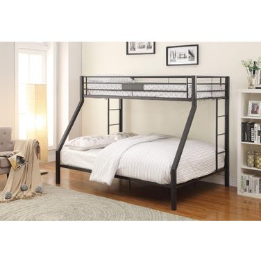 Homeroots Sandy Black Metal Twin X L Over Queen Bunk Bed 285320