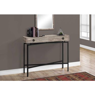 Homeroots Taupe Reclaimed Wood Accent Table With Black Legs