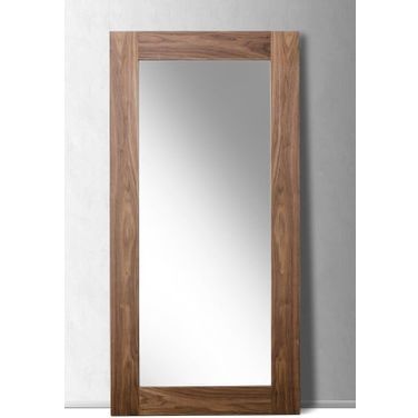 Homeroots Walnut Mdf Veneer And Glass Mirror 282737