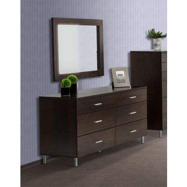 Homeroots Wenge Mdf And Glass Mirror 283033