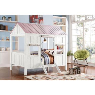 Homeroots White And Pink Cottage Full Bed