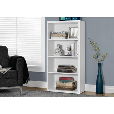 Homeroots White Particle Board And Mdf Bookshelf With Adjustable Shelves
