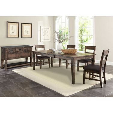 Homestead Dark Brown Extendable Dining Room Set