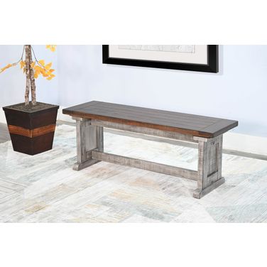 Homestead Hills Wood Side Bench In Grey