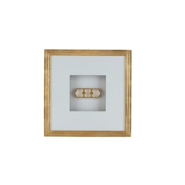 Honeycomb Shadow Box In Gold and White