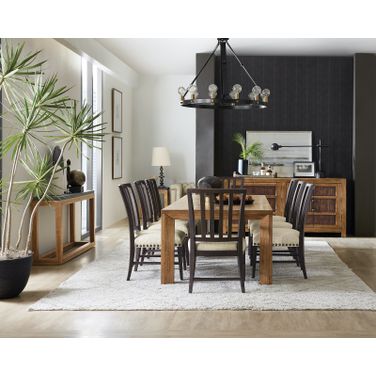 Hooker Furniture Big Sky 9 Piece Leg Rectangular Dining Room Set In Medium Wood