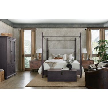 Hooker Furniture Big Sky Poster Bed With Canopy Bedroom Set In Beige