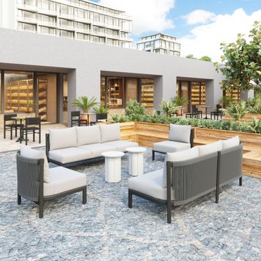 Horizon Outdoor Conversation Set In Gray