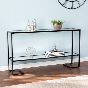 Horten Glam Narrow Console Table In Black