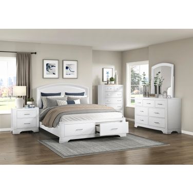 Hudson Platform Bedroom Set with Footboard Storage In White