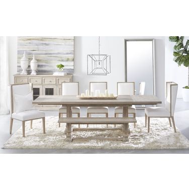 Hudson Traditions Natural Gray Extendable Rectangular Dining Room Set