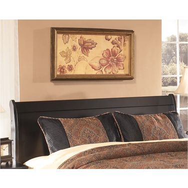 Huey Vineyard Black Queen Sleigh Headboard Only