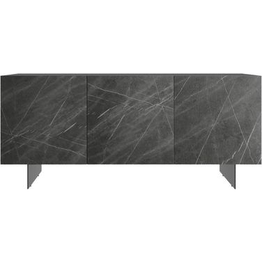 Hugo Marbled Porcelain Buffet with Storage In Gray