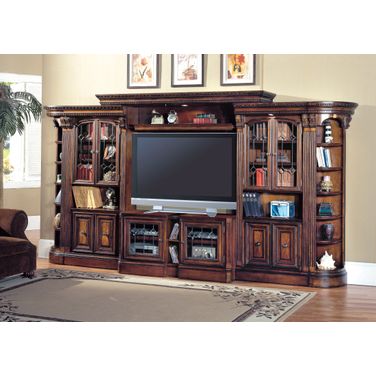 Huntington Exp. Large Glass Door Entertainment Wall Unit