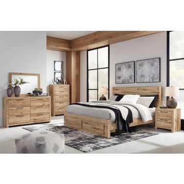 Hyanna Tan Platform Storage Bedroom Set