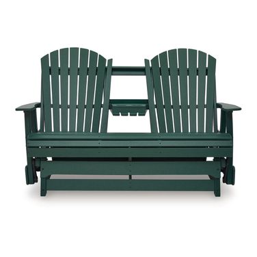 Hyland Wave Outdoor Loveseat Glider In Green