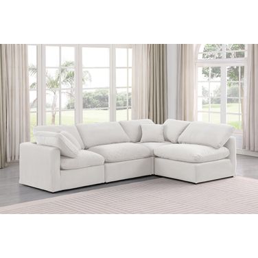 Indulge 4 Piece Modular Sectional In Cream Velvet