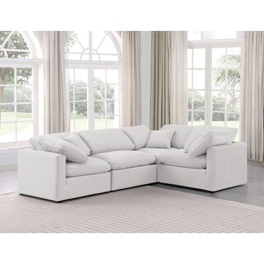 Indulge 4 Piece Modular Sectional In Cream Velvet