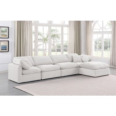 Indulge 5 Piece Modular Sectional In Cream Velvet