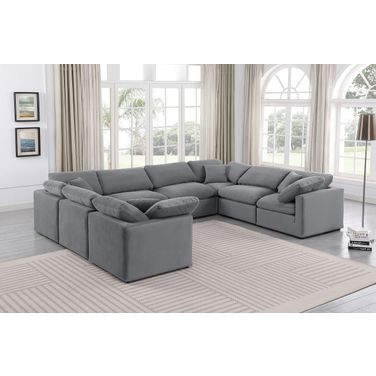 Indulge 8 Piece Modular Sectional In Grey Velvet