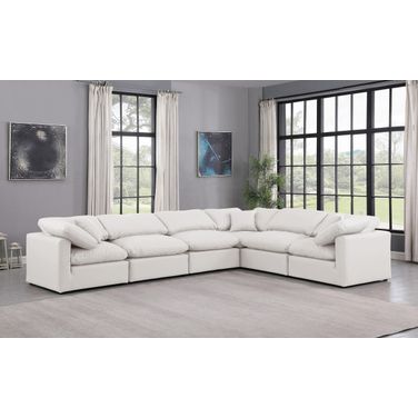 Indulge Vegan Leather 6 Piece Modular Sectional In Cream