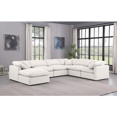 Indulge Vegan Leather 7 Piece Modular Sectional In Cream