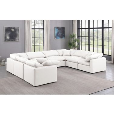 Indulge Vegan Leather 8 Piece Modular Sectional In Cream