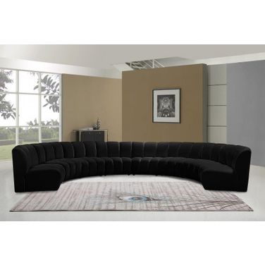 Infinity 8-Piece Velvet Modular Sectional In Black