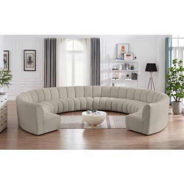 Infinity 10-Piece Boucle Fabric Modular Sectional In Taupe