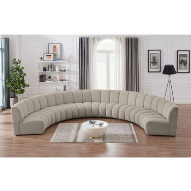 Infinity 7-Piece Boucle Fabric Modular Sectional In Taupe