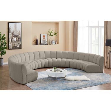 Infinity 8-Piece Boucle Fabric Modular Sectional In Taupe