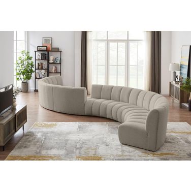 Infinity 8-Piece Boucle Fabric Modular Sectional In Taupe