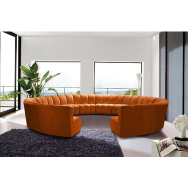 Infinity 12-Piece Velvet Modular Sectional In Cognac