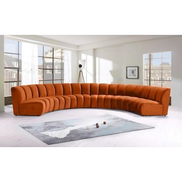 Infinity 6-Piece Velvet Modular Sectional In Cognac