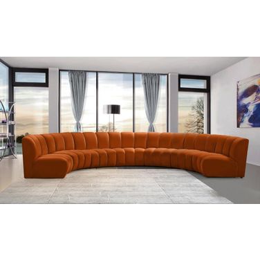 Infinity 7-Piece Velvet Modular Sectional In Cognac