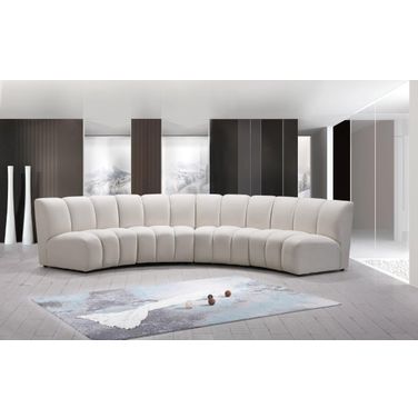 Infinity 4-Piece Velvet Modular Sectional In Cream